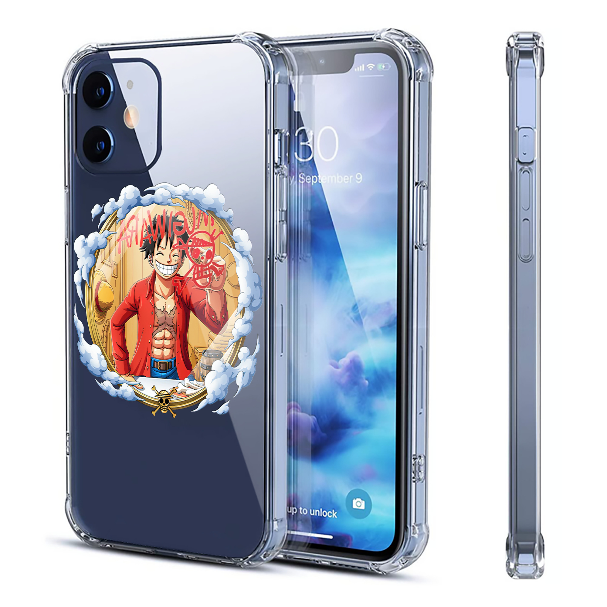 （画像用） ワンピース モンキー・D・ルフィ ONE PIECE Monkey D. Luffy 【iPhone 12シリーズ対応】透明スマホケース（クリアソフトケース）